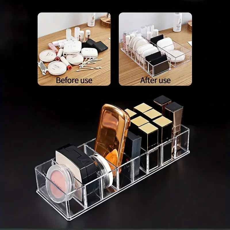 Space Makeup Organizer Box for Storing Eyeshadows, Lipsticks, Bronzer, etc., Perfect for Vanity Qme