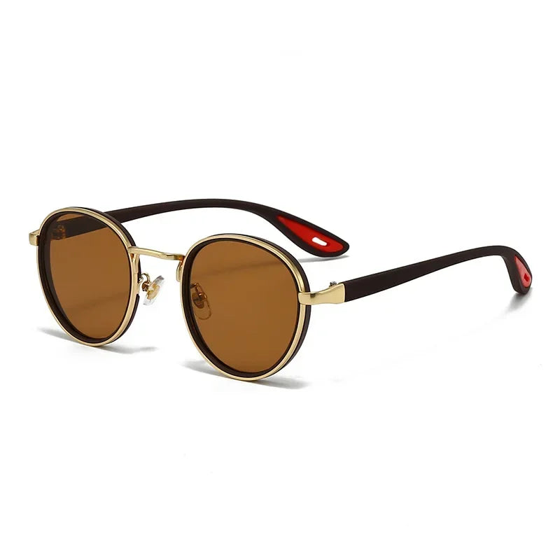 Men's Retro Round Driving Polarized Finished Myopia Lenses Titanium Sunglasses High Quality UV Protection Glasses Qme JC