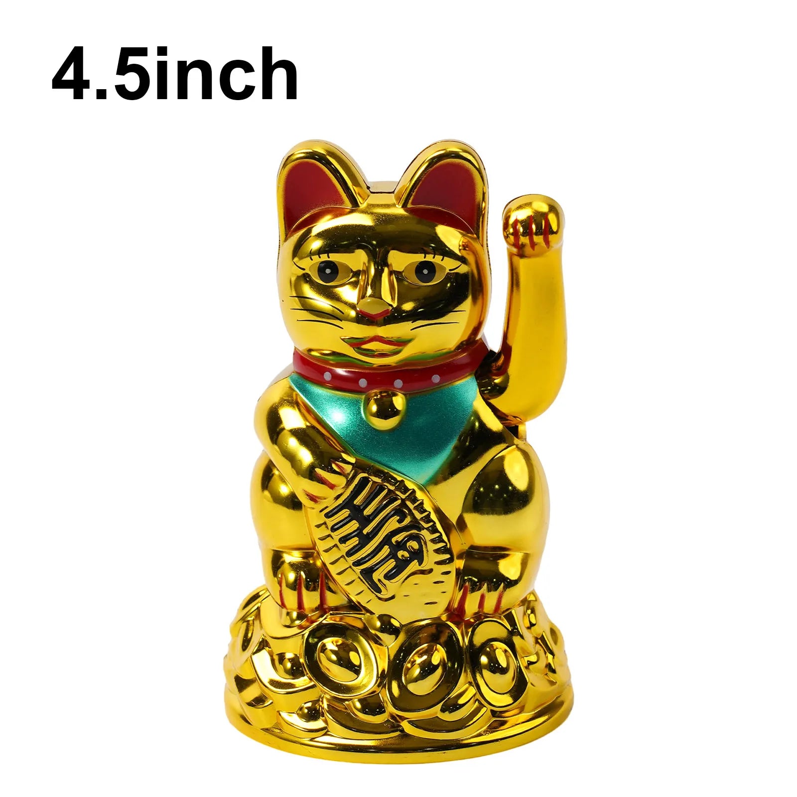 Lucky Cat Waving Hand Ingot Beckoning Maneki Neko Fortune 4.5-6.5Inch Home Office Car Decoration Home Decoration Birthday Gifts Qme 4.5inch gold