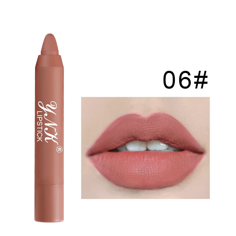 Pink Series Velvet Matte Lipstick Pen Waterproof Long Lasting Red Qme 06
