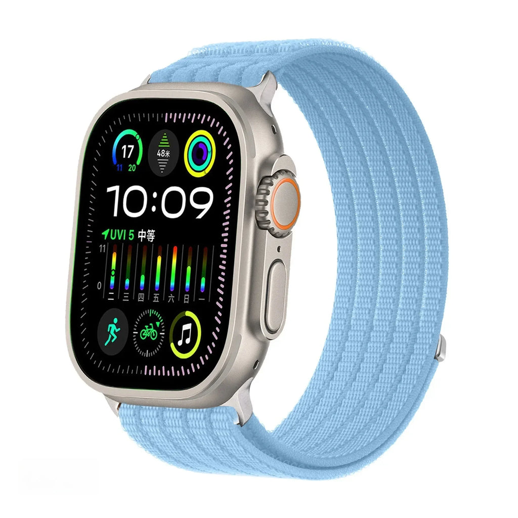 A Cloud Soft Breathable Nylon Loop Watch Strap for Apple Watch Series 10 9 8 S11 Lightweight Comfortable Replacement Wrist Band Qme