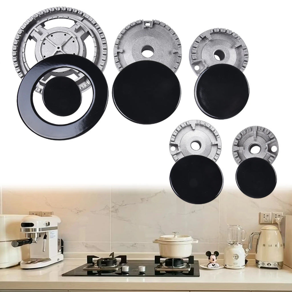 1 Set Cooker Hat Set Stove Lid Upgraded Oven Gas Hob Burner Crown Flame Cap Fits Most Gas Stove Burners Kitchen accessories Qme