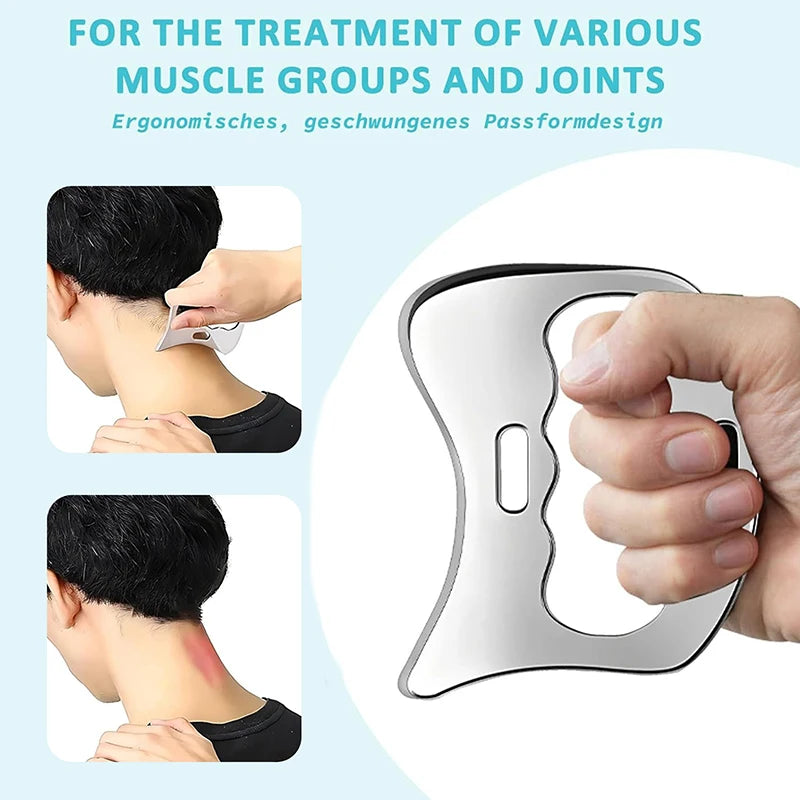 Body Slimming Scraping Board Muscle Massage Relaxation Stainless Qme