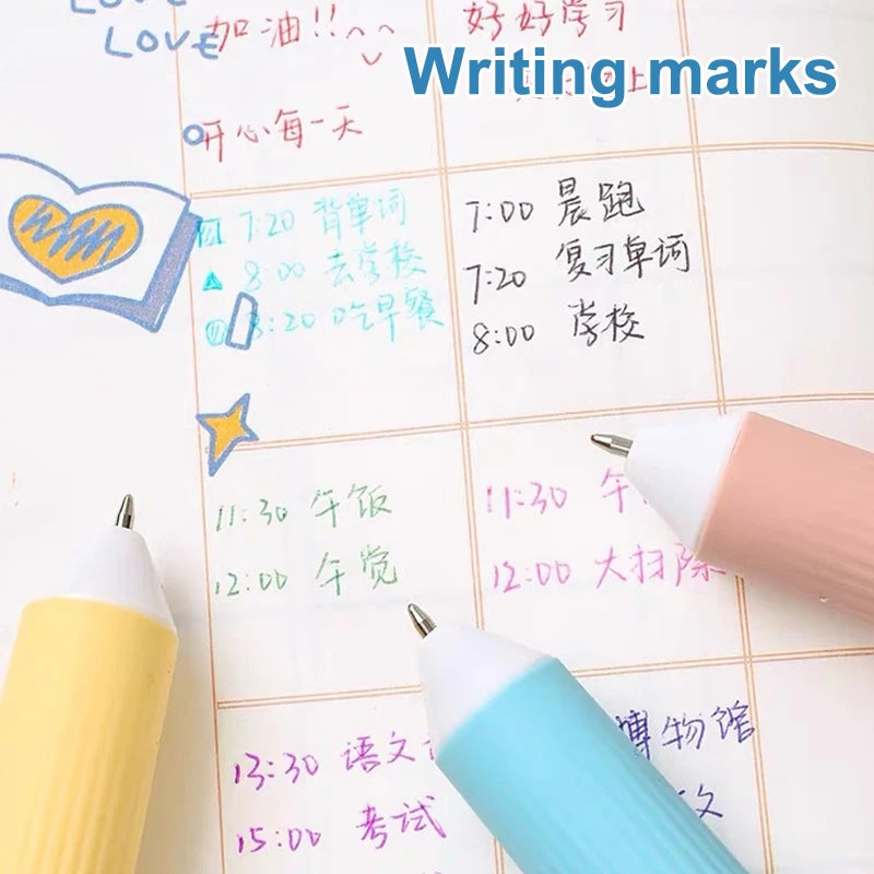 60 Cartoon Ballpoint Pens Soft Grip Press Multicolor Writing Pen Qme
