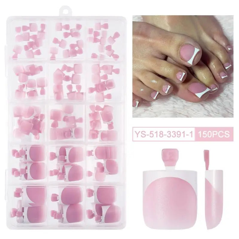 Easy Application Square Matte Full Cover Toe Nail Tips Pedicures Qme 3