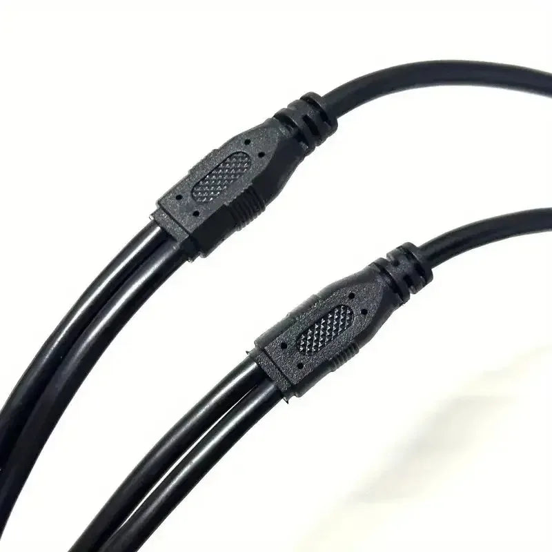 3PCS Aviation Head Cable 1 to 2 4-Core Monitoring Video Extension Cable Car AV Cable Qme