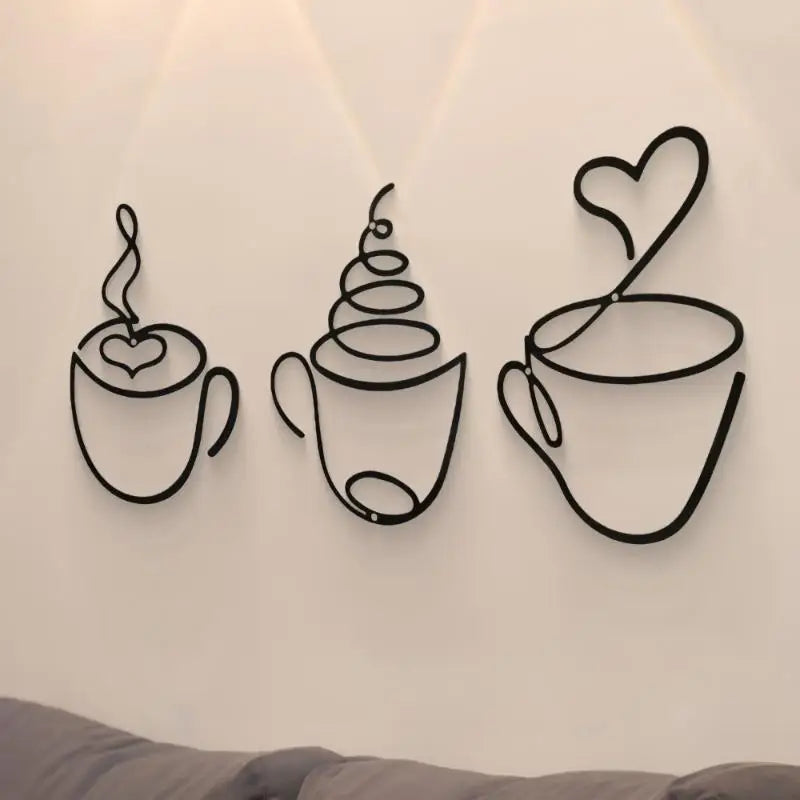 Wall Hangings Coffee Shop Decorations Interior Hanging Iron Paintings Qme