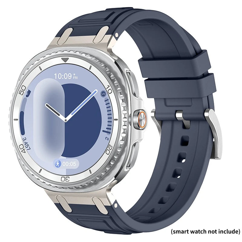 Strap for Samsung Galaxy Watch Watch 9/8 40mm 44mm Sports Silicone Bracelet for Samsung Galaxy Watch 8 Classic 46mm Band Correa Qme Blue Gray Galaxy 9 8 40mm
