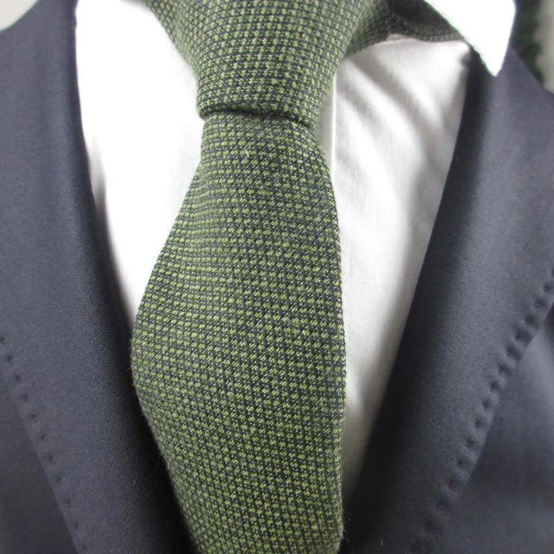 Fashion Mens Necktie Solid Wool Ties Jacquard Woven Ascot Navy Blue Qme COLOR9