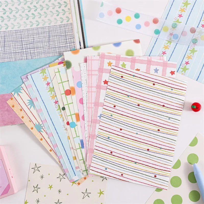 TIANZI 100 pcs Colorful style material Decorative Scrapbooking Diary Background paper DIY junk journal Lable Stationery supplies Qme