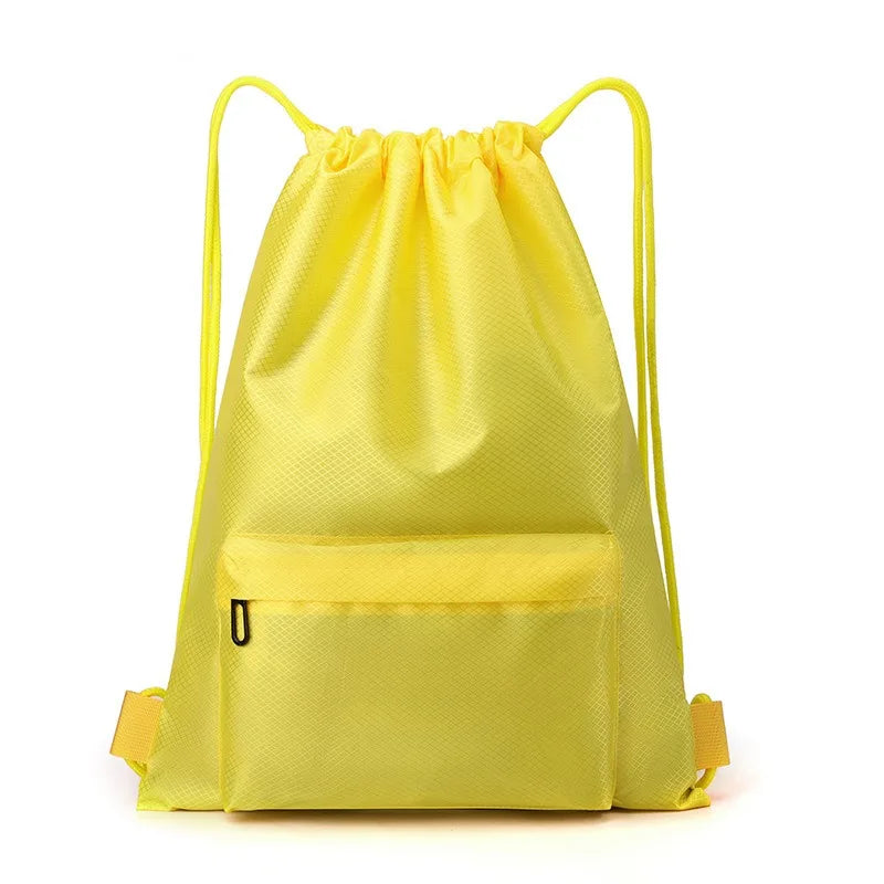 Football Drawstring Gym Bag Large Capacity Multi-color Sports Qme Yellow