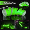 Reflective Car Stickers Outdoor Waterproof Warning Tapes White Red Fluorescent Yellow Reflectors Safety Strip Qme Green 2.5cmX5M