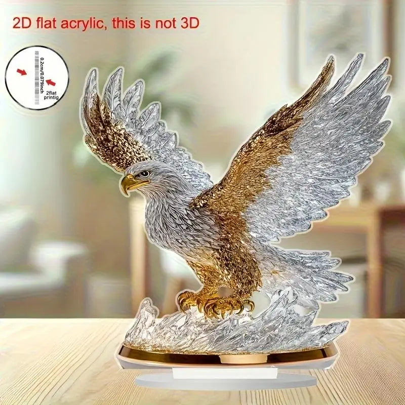 Flapping Eagle 2D Table Decoration Modern Animal Vase Figurine Qme