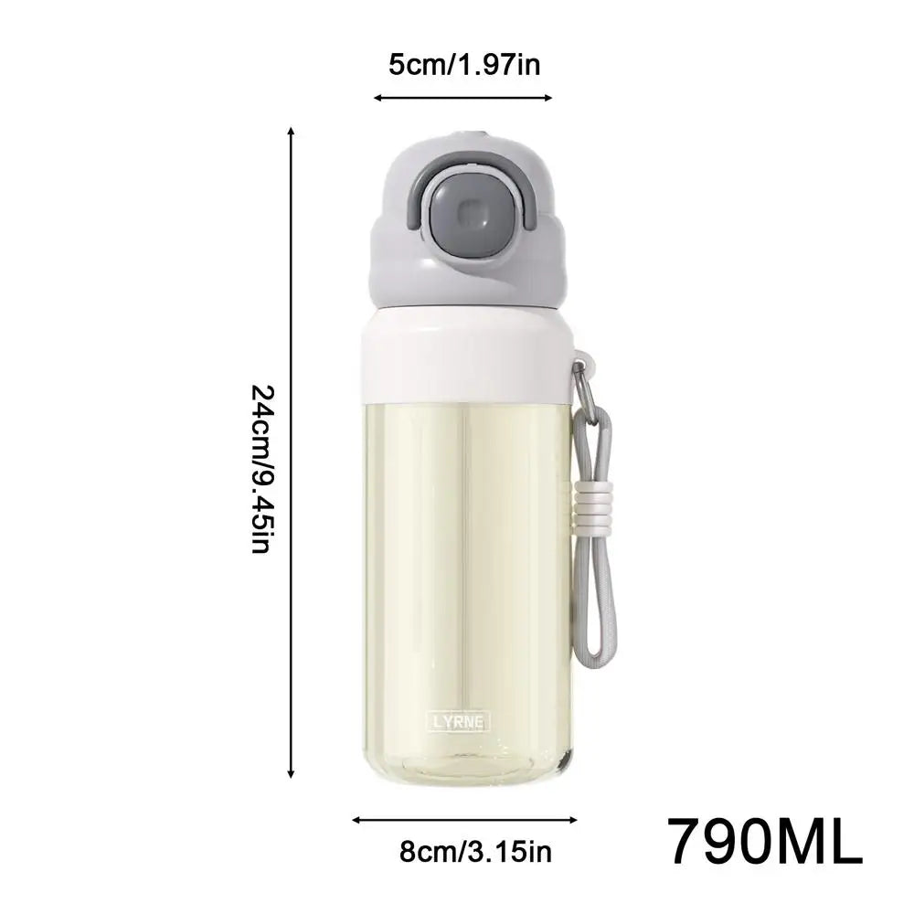 Sport Bottle Straw Spout Leak-Proof Drop-Resistant Drinkware Outdoor Bottle With Water Misting For Teens Students Men Fitness Qme China Mainland 790ml Blue