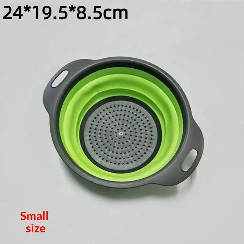 Silicone Folding Drainer Basket Fruit Vegetable Foldable Colander Qme A8