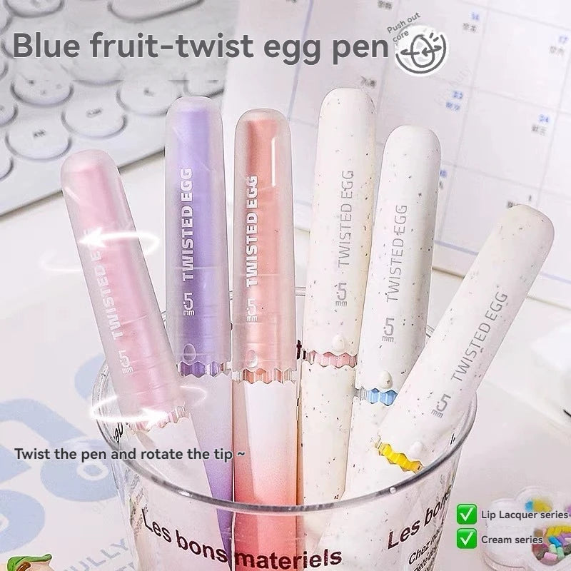 Kawaii Egg Neutral Gel Pens Soft Touch Quick Dry Smooth CS Tips 0.5mm Black Gel Ink Pen For School Writing Stationery Supplies Qme