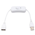 10PCS 28cm USB Cable Extension Cord With Switch ON/OFF Cable Adapter USB Male-to-master Data Cable Power Supply For USB Lamp Fan Qme White 10PCS