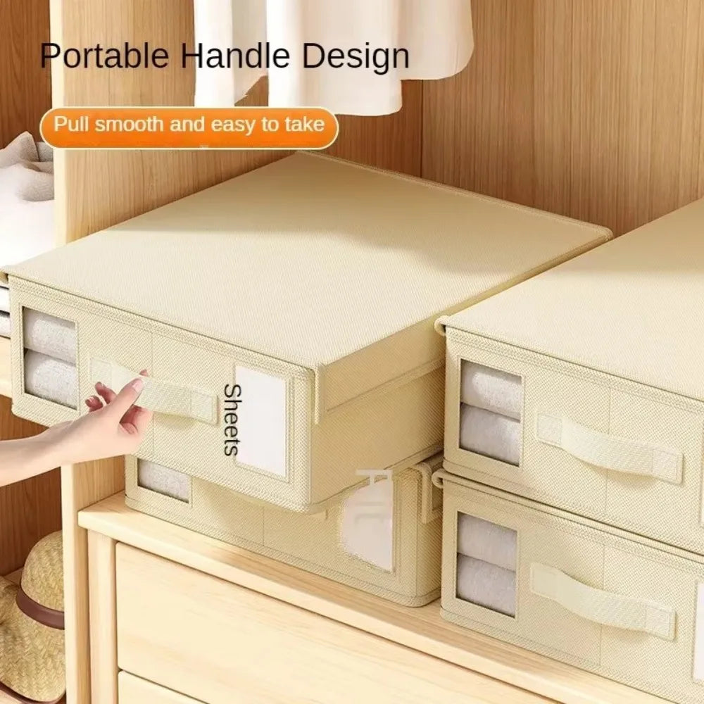 Creative Bed Sheet Storage Box Clothing Fabric 4-piece Organizer Qme