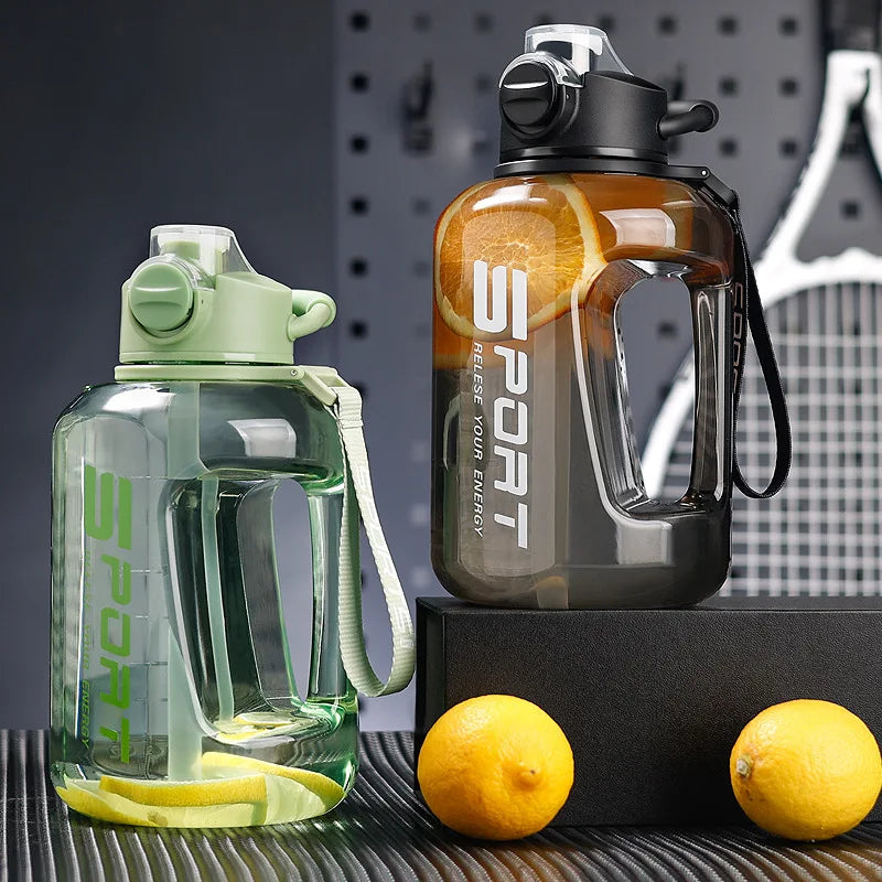 Extra Large Capacity Sports Fitness Straw Water Bottle Qme