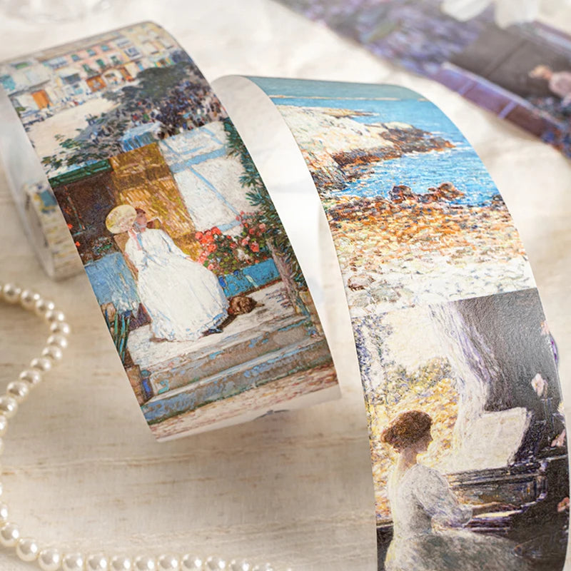 4 Rolls Impression Gallery Classic Art Washi Tape, World Famous Paintings, Vintage Journal Scrapbooking Material Qme