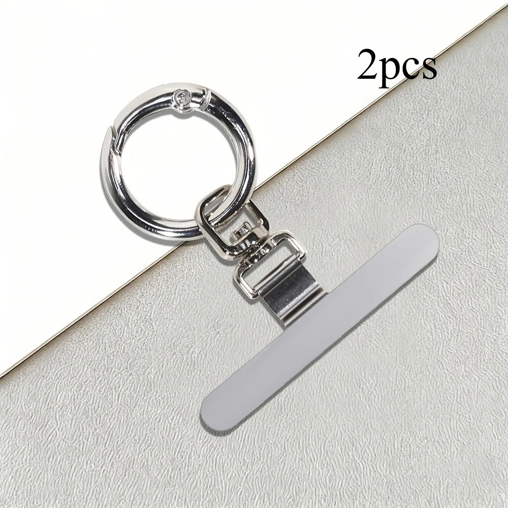 A Rotatable Metal Clip, A Mobile Phone Fixing Gasket, Which Can Be Connected To Mobile Phone Lanyard Decorations. Qme Silvery 2pcs
