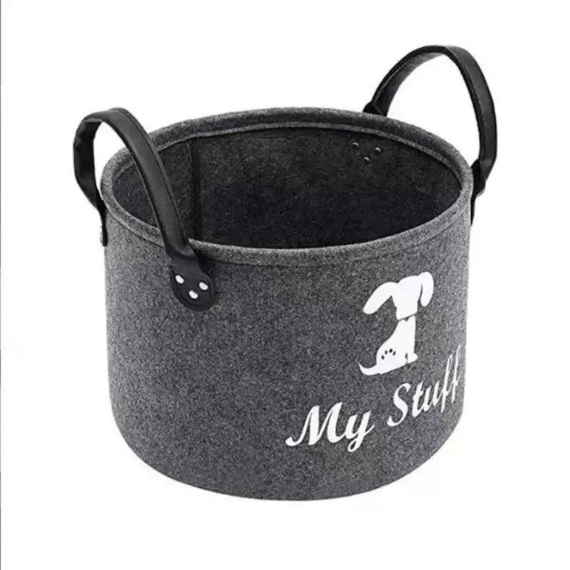 Felt Pet Toy Box Pet Toy Storage Basket Dog Toy Box Special Storage Basket For Organizing Pet Supplies Blanket Pet Storage Box Qme