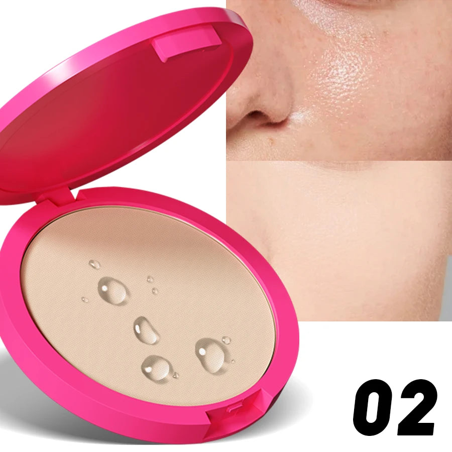 Natural Matte Pressed Powder Oil Control Brighten Whitening Face Base Qme 02