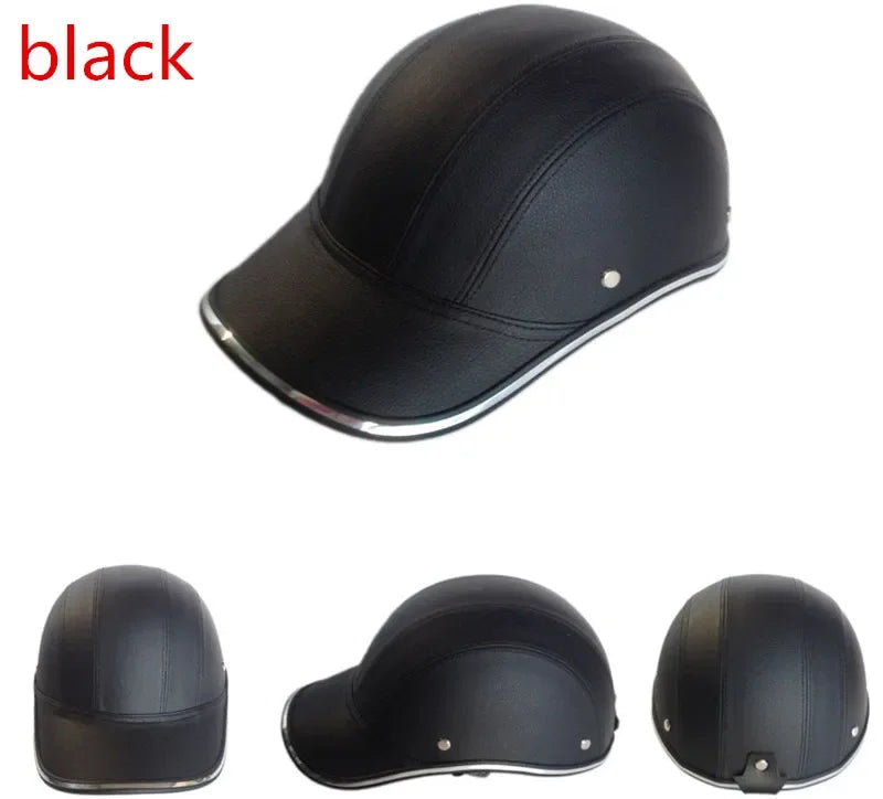 ESCAM Safety Helmet Motorcycle Helmet Half Helmet Summer Electric Car Men Women Personality Baseball Helmet Protection Qme Black