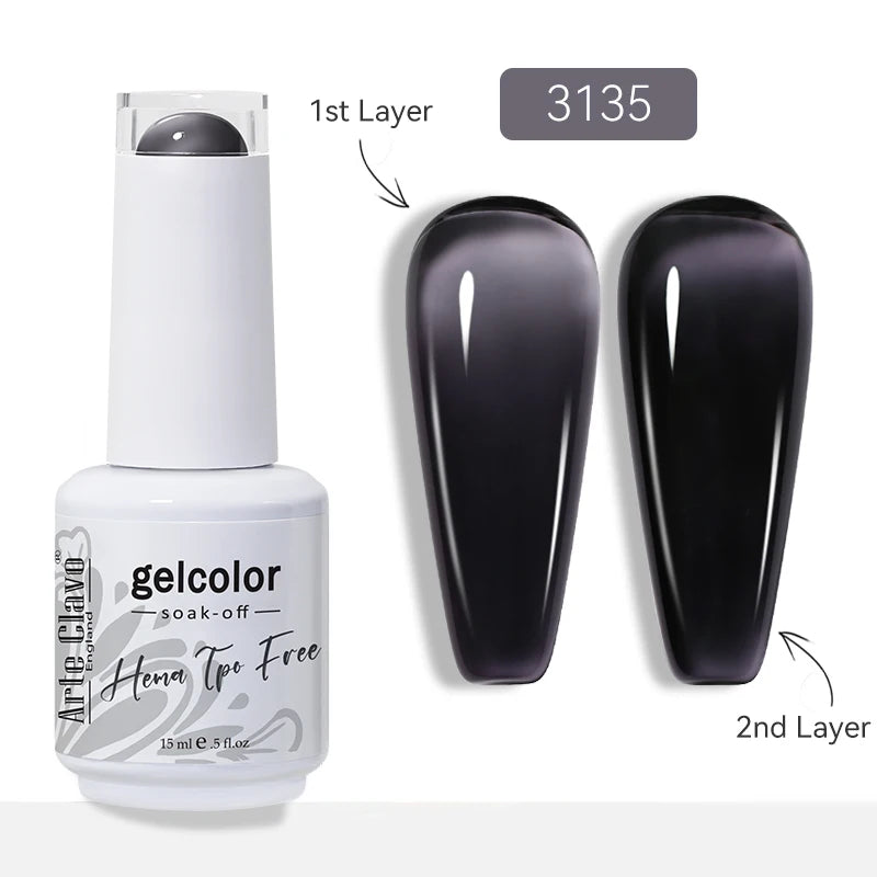 Arte Clavo Jelly Transparent Gel Nail Polish Summer Nude Pink Semi