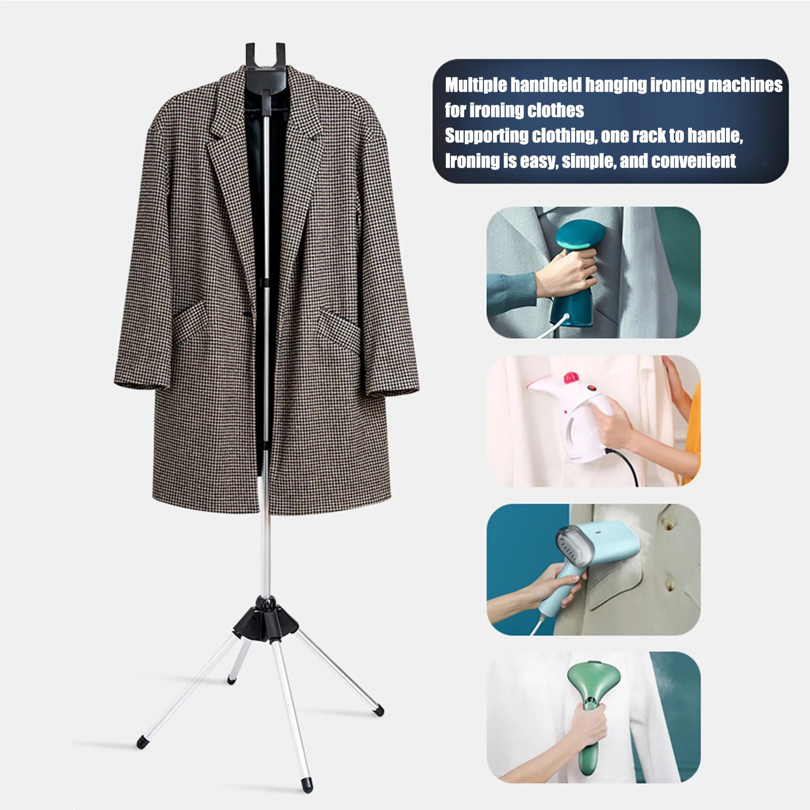 Clothes Steamer Ironing Rack Handheld Steam Hanger Adjustable Standing Garment Steamer Rack for Clothes Multipropose Home Supply Qme
