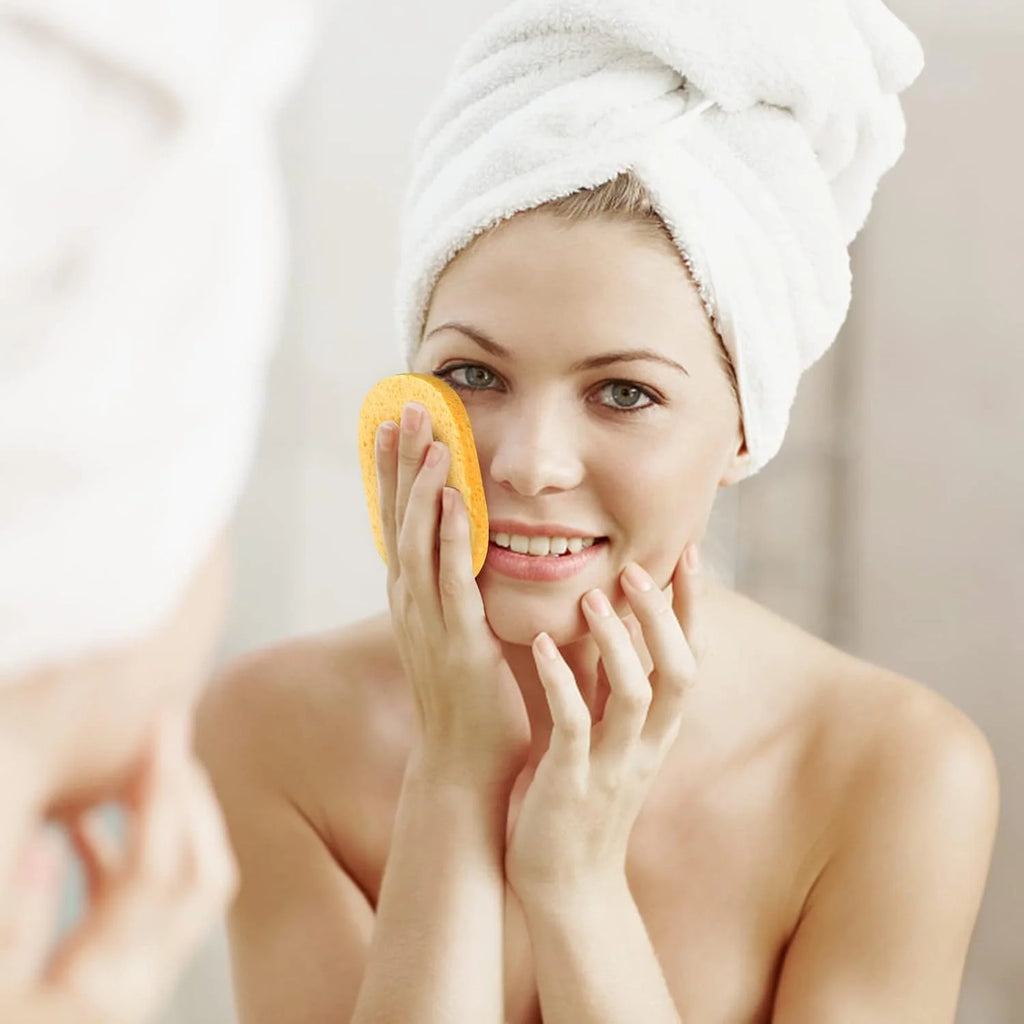 Wood Pulp Round Facial Cleansing Sponges Cleaning Brushes Cleanse Qme