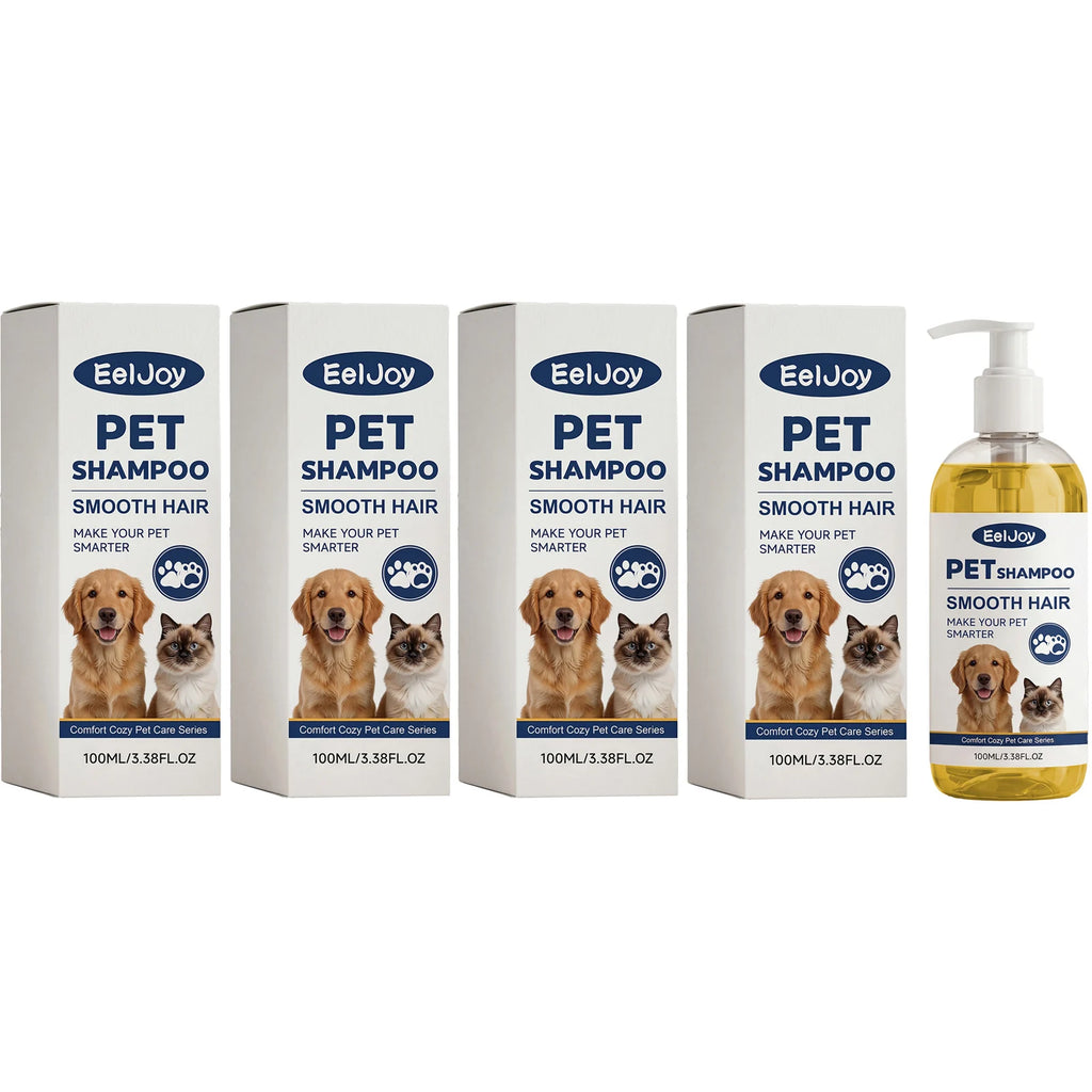 Coconut Oil Pet Shampoo Cleaning Fur Eliminate Odor Smoothing & Softening Hair Natural Formula Moisturizing Pet Hair Conditioner Qme 4 x 100ml Boxed