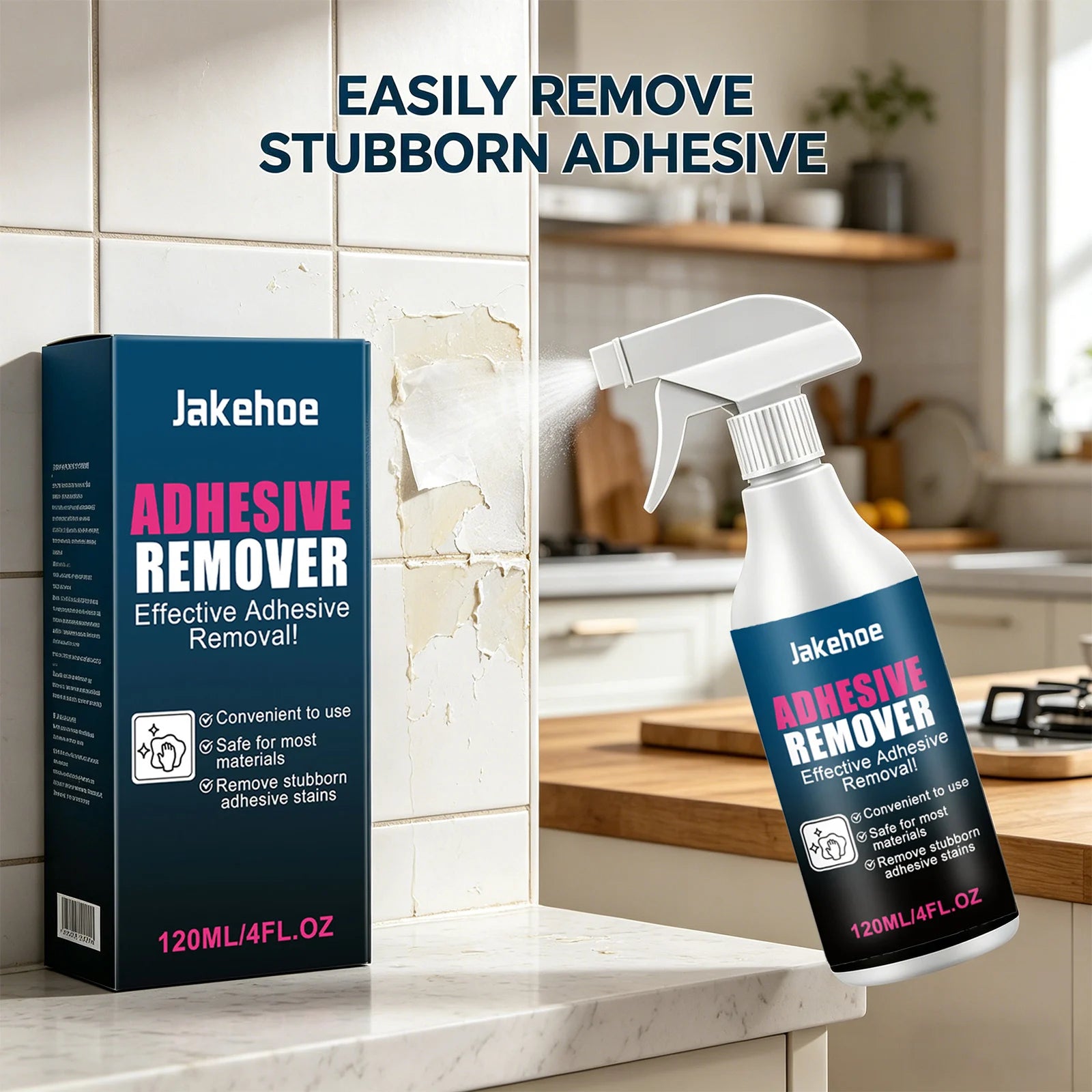 Adhesive Remover Spray Removing Tape Label Residue Fast-Acting Formula Non-toxic Convenient Daily Sticker & Glue Residue Cleaner Qme