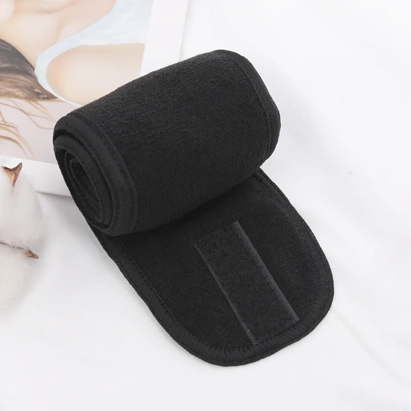 50 30 Women's Adjustable Wide Headband Cosmetic Accessory Yoga Spa Qme black 10 pcs