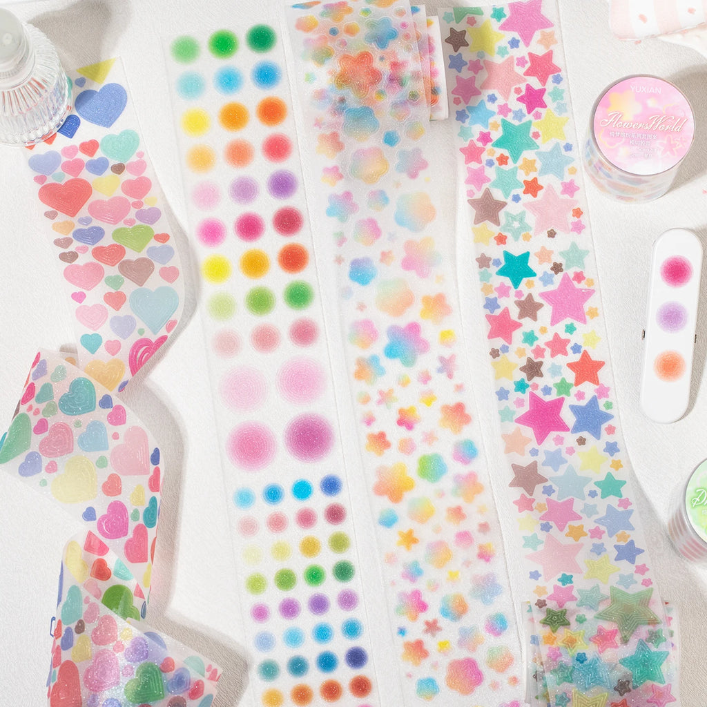 50mm*2m Cute Star pattern Washi Tape Adhesive Diary Sticker Masking Tapes Decorative Christmas DIY Creative Stationery Stickers Qme