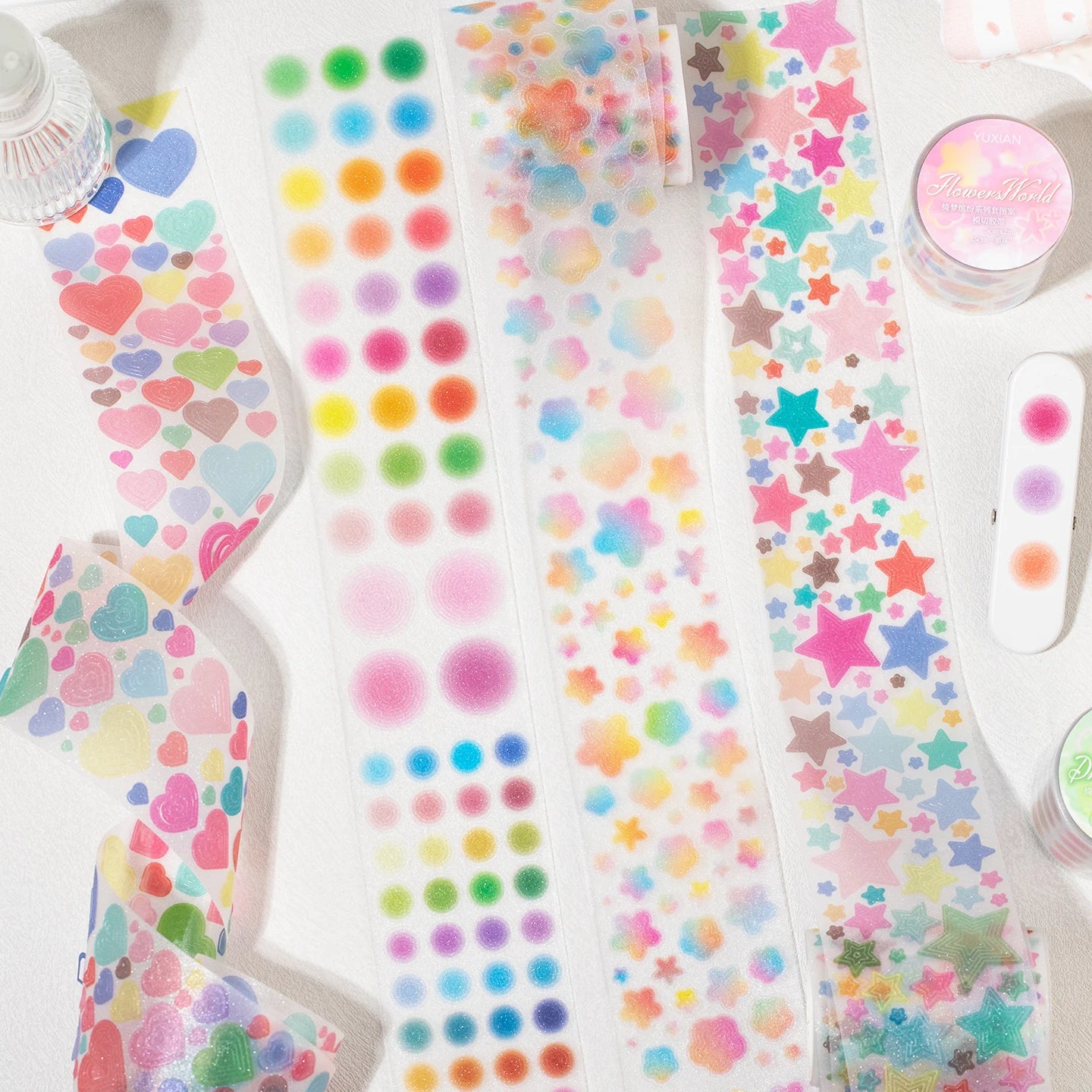 50mm*2m Cute Star pattern Washi Tape Adhesive Diary Sticker Masking Tapes Decorative Christmas DIY Creative Stationery Stickers Qme