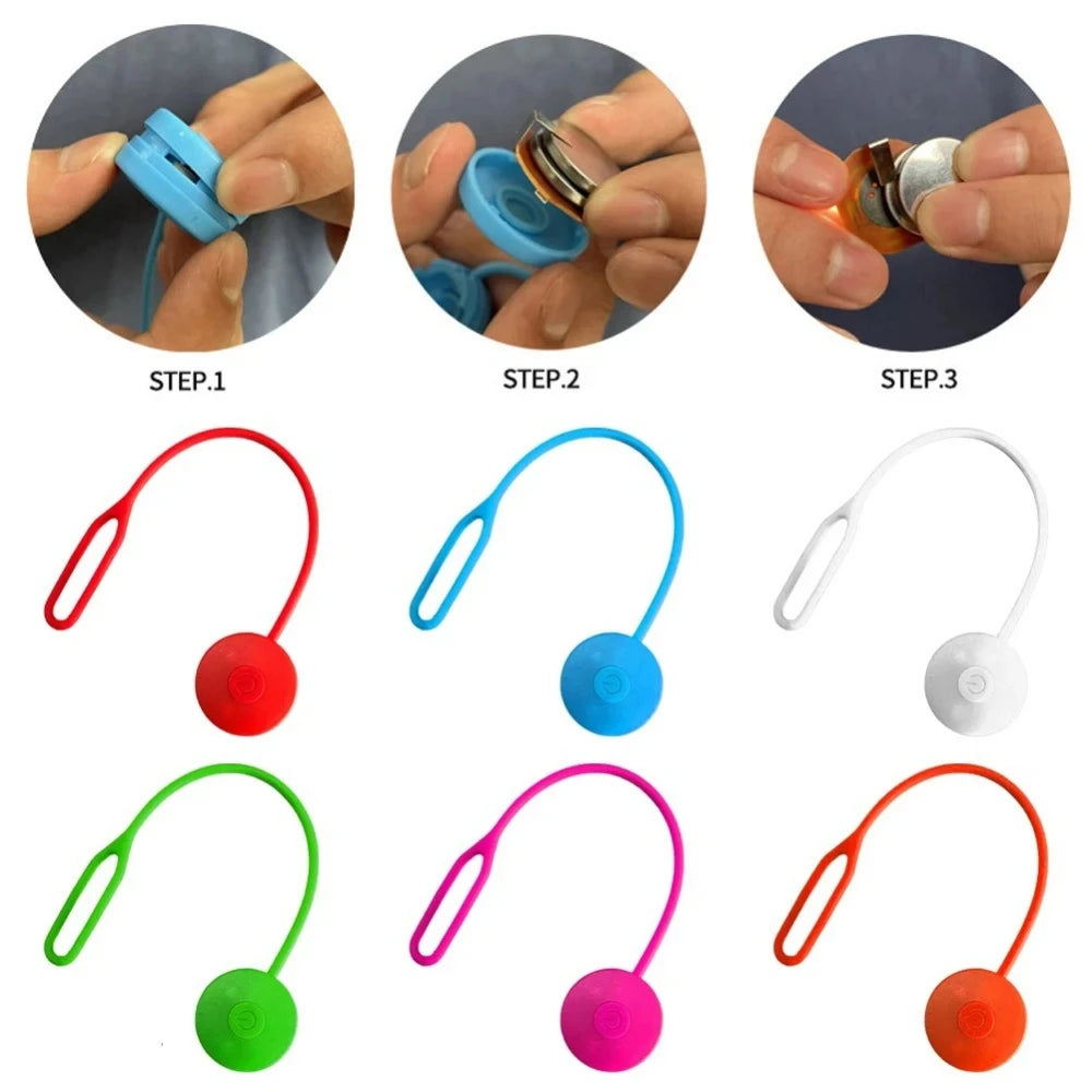 Outdoor Backpack Lights Silicone LED Night Running Warning Light Camping Riding Wind Rope Light Travel Equipment Tool Safety Qme
