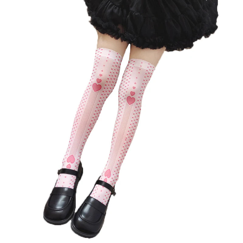 Cute Sweet Loli Stockings Fashion 3d Printing Striped Love Kawaii Qme style12 One Size