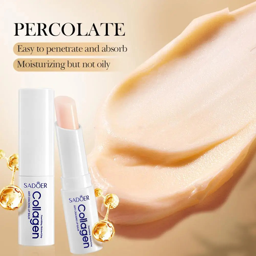 Nourish Lipstick Collagen Lip Balm Anti Cracking Moisturizing Natural Qme