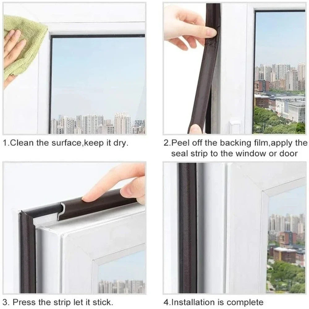 40M-6M Acustic Foam Window Seal Strip for Casement Window Seal Soundproof Foam S Weather Stripping Door Seal Gap Filler Tape Qme