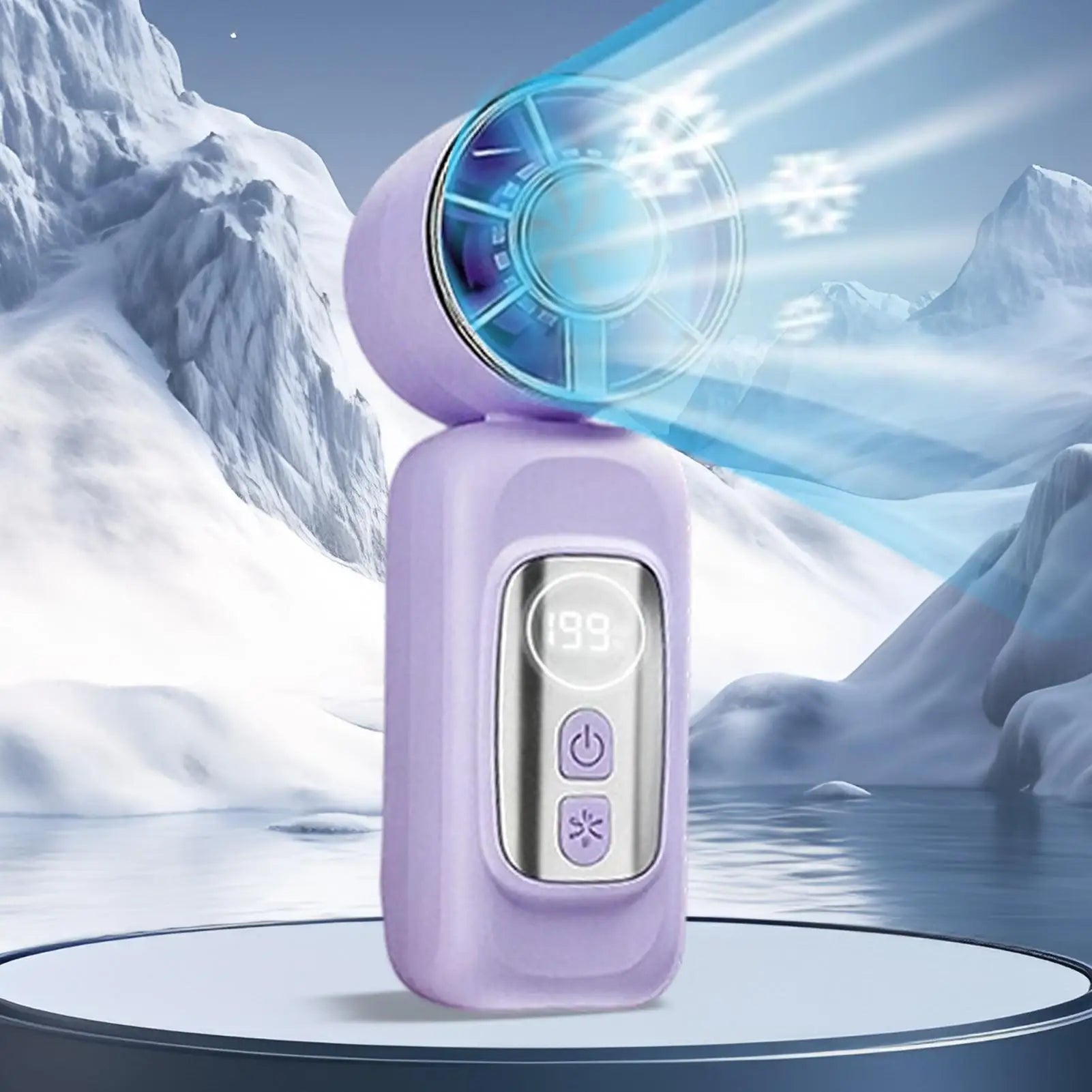 Mini Fan Clip 5 Speeds LED Digital Display Portable Device Shirt Bags Qme