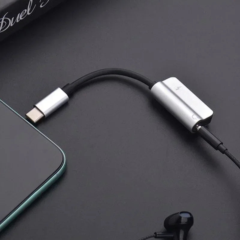 5pcs USB C DAC Adapter 2 in 1 Type C to 3.5 Earphone Adapter Audio Type-c to Earphone 3mm Jack AUX usb c 3.5 Adapters Qme