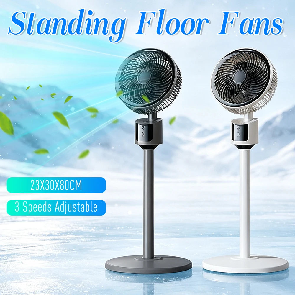 Lightweight Floor Fans Multi-Purpose Quiet Standing Fan Household Electric Cooling Fans for RV Camping Outdoor Activities Qme