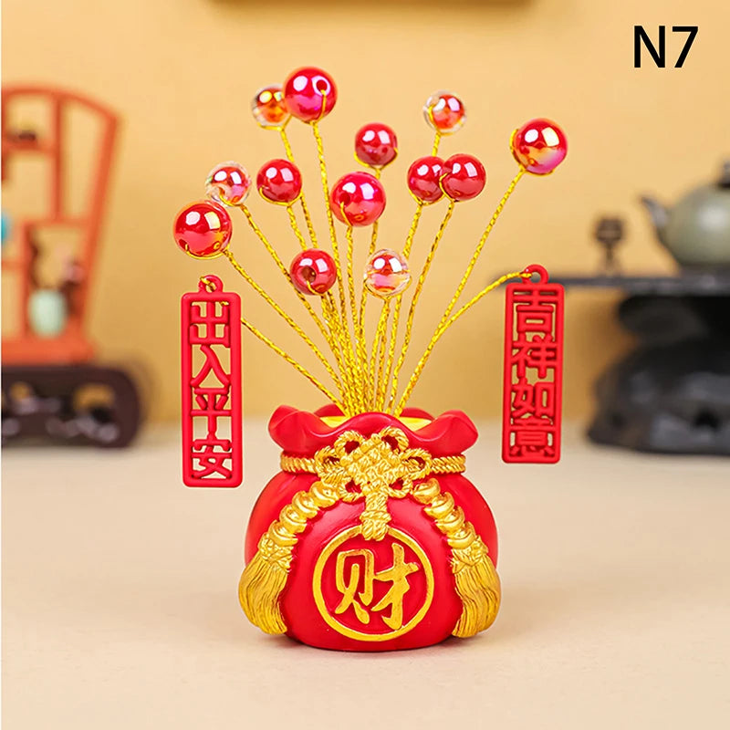 Chinese Year Money Tree God Feng Shui Fa Cai Lucky Fortune Miniature Qme 7