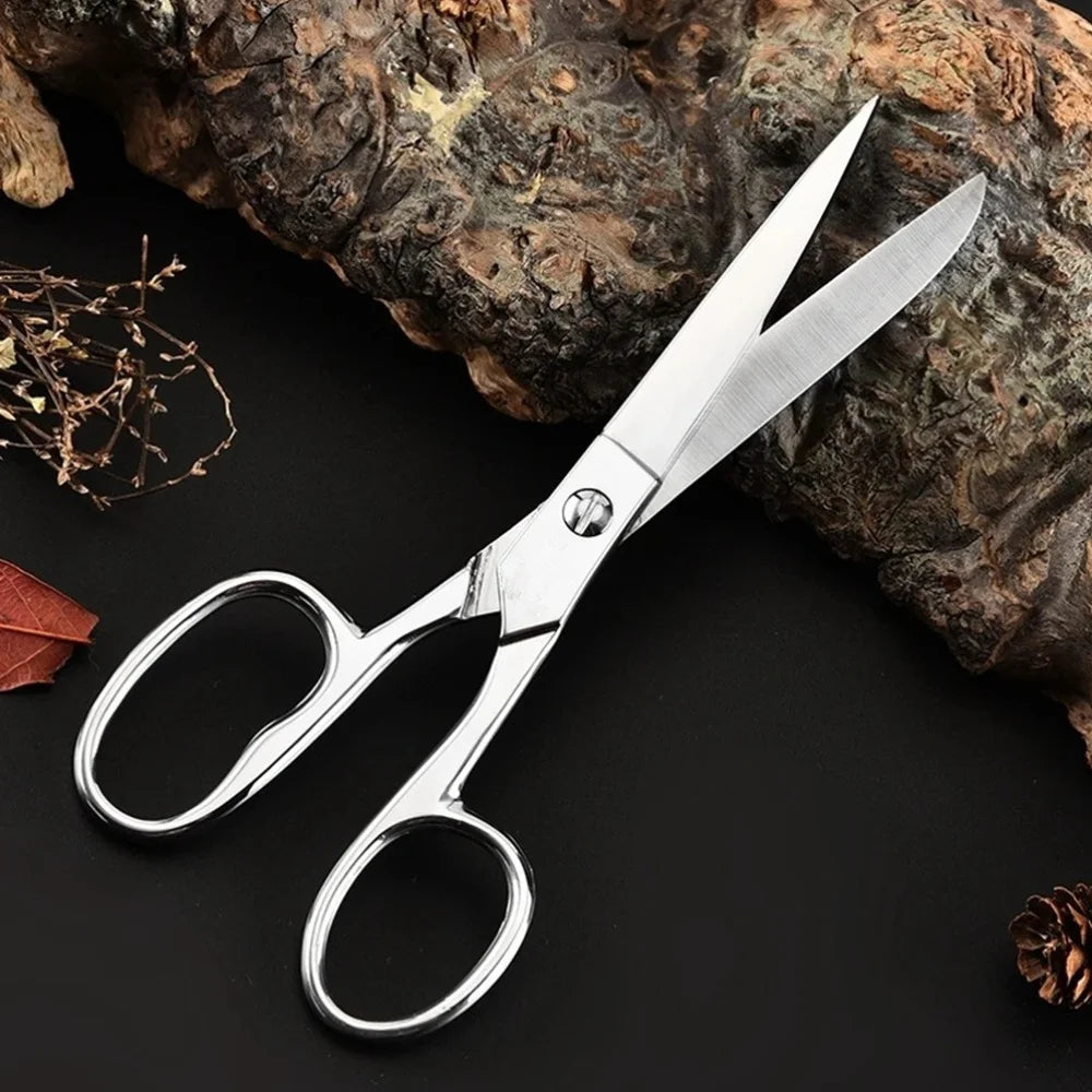 All Stainless Steel Household Scissors Sharp Precision Cutting Small Metal Scissor For Craft Fabric Paper Office Hair Trimming Qme