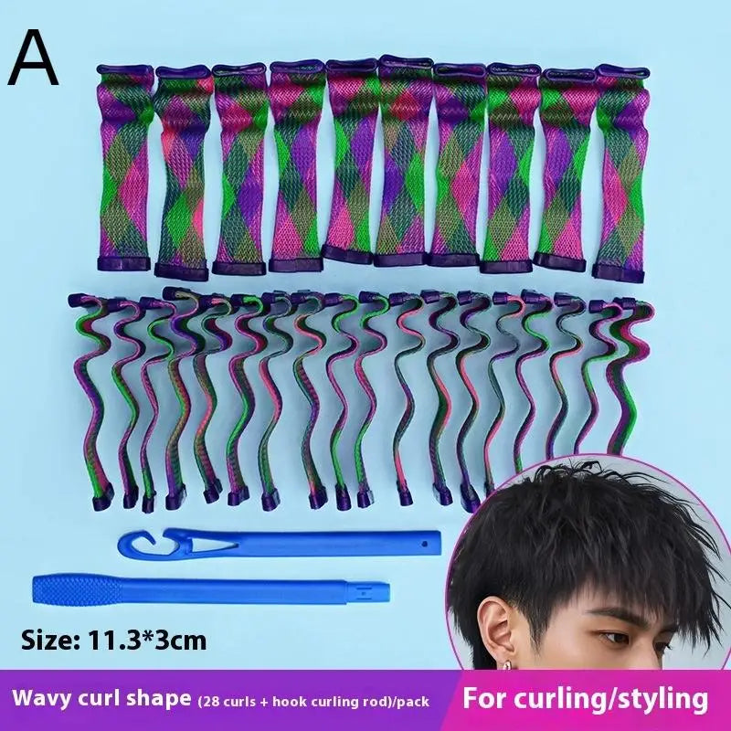 18 Magic Heatless Water Wave Hair Curler Texture Automatic Rolling Qme A