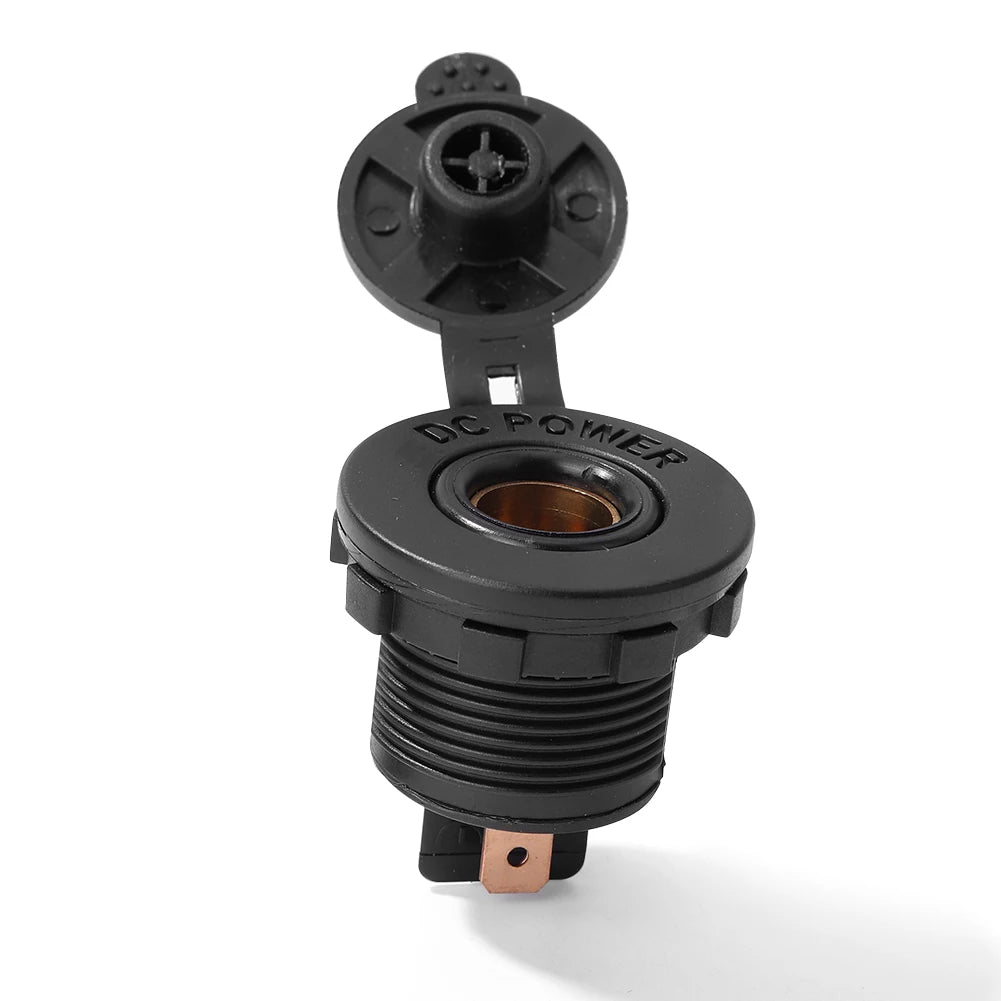 Car 12V DIN Socket Panel Mount with Weather Cap for Car Boat Marine Motorcycle UTV Automobiles Parts Qme DIN Socket