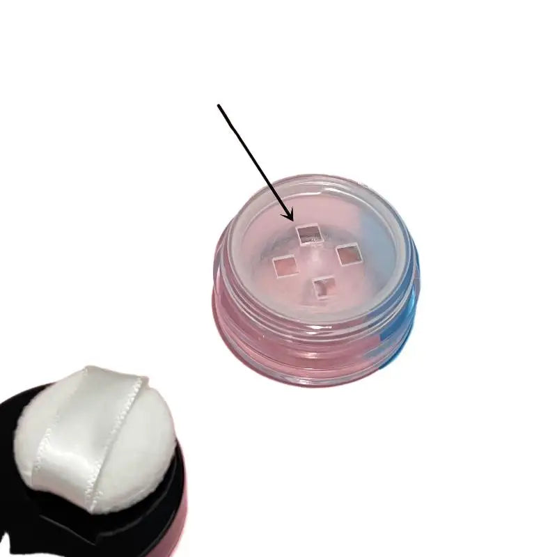Plastic Empty Loose Powder Jar Makeup Puff Box Sifter Container Qme