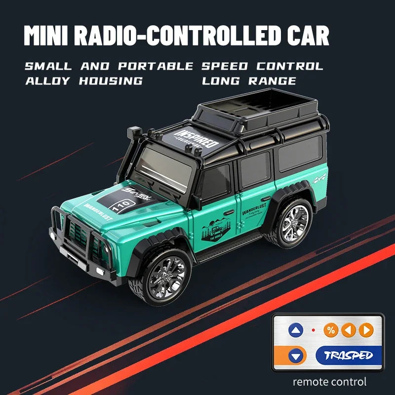 RC Cars 2.4G Alloy Mini Remote Control SUV Drifts Electric Off-road Vehicle Racing Truck Model Toy Boy Child Kids Birthday Gifts Qme green