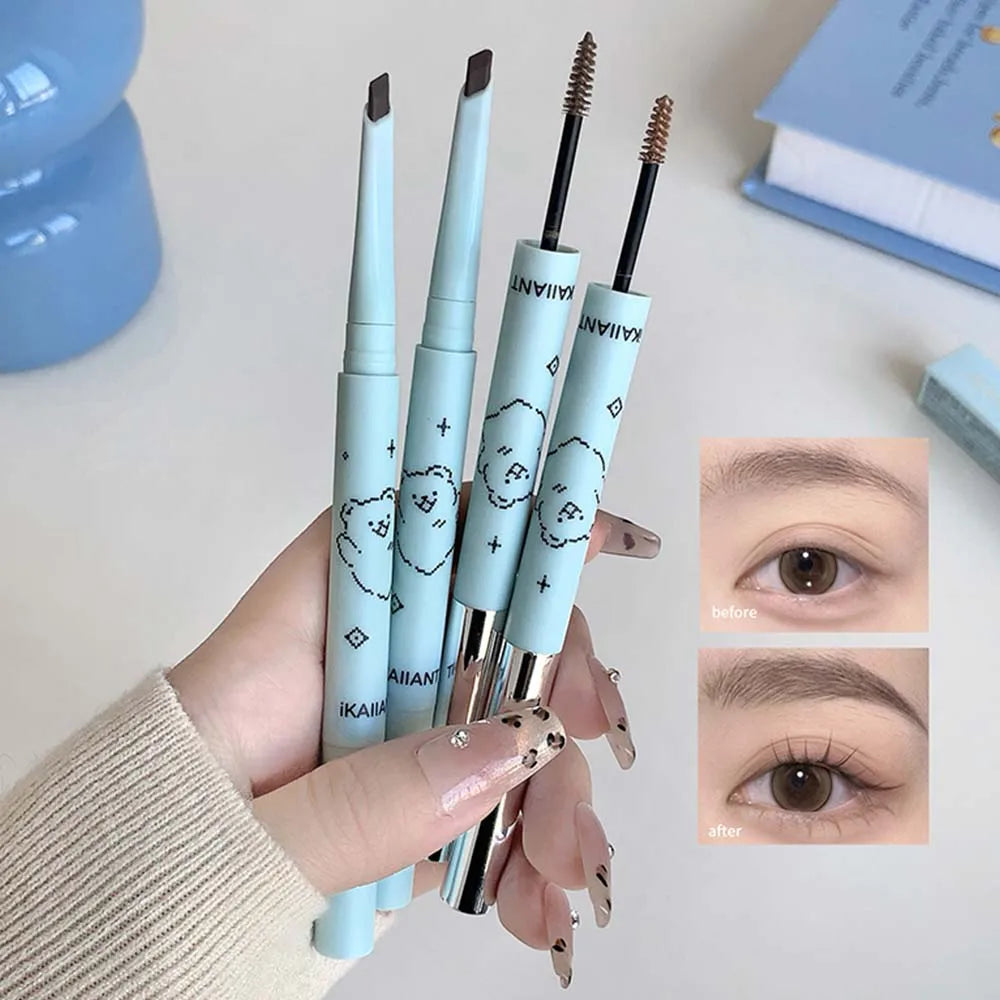2-in-1 Dual-ended Eyebrow Pencil Tinting Mascara Waterproof Qme